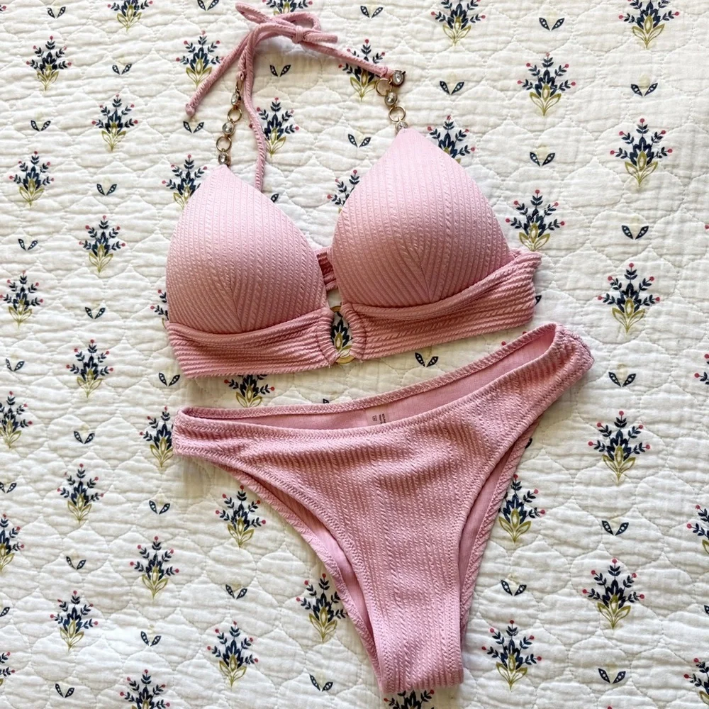 Pink Bikini Set Women’s Size Medium
